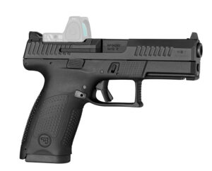 CZ-USA 91536 P-10 C  Compact Frame 9mm Luger 15+1 4.02" Black Carbon Steel Barrel, Black Nitride Optic Ready/Serrated Steel Slide, Black Polymer Frame w/Picatinny Rail, Interchangeable Backstrap Grip