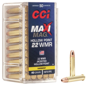 CCI 0024 Maxi-Mag Rimfire 22WMR 40gr Jacketed Hollow Point 50 Per Box/40 Case