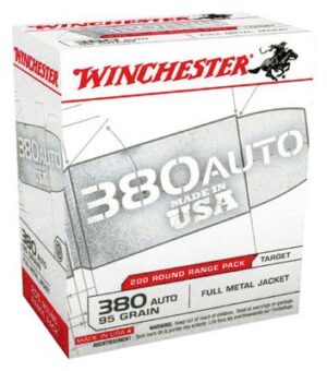 WINCHESTER USA 380 ACP 95GR - FMJ-RN 200RD 5BX/CS